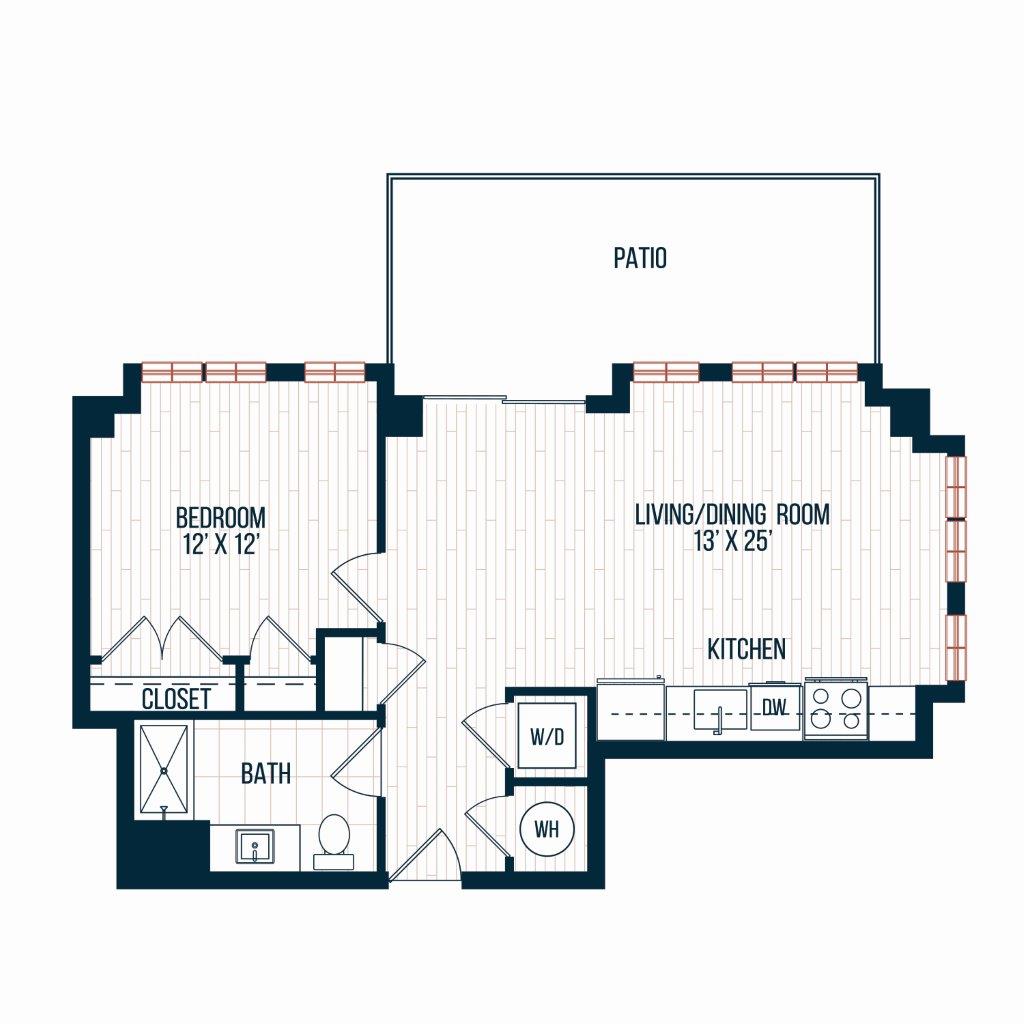 Capitol Rose Luxury Apartments in Washington, DC A10 A Floor Plan